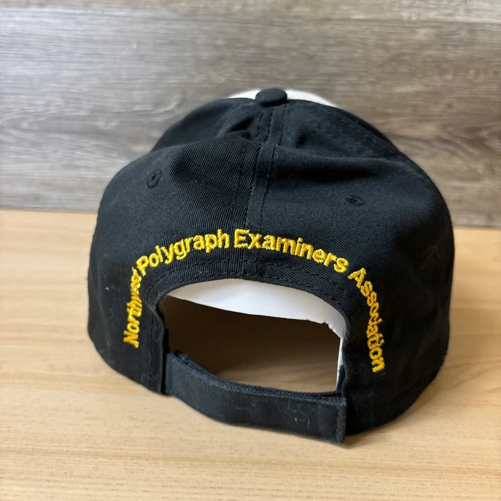 Northwest Polygraph Examiners Hat Cap Strap Back‎ Black White Adjustable